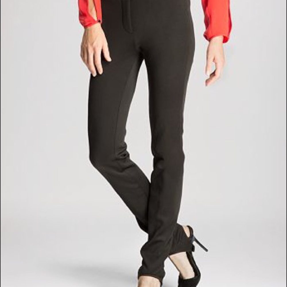 HALSTON HERITAGE NEOPRENE SKINNY STIRRUP PANTS 10